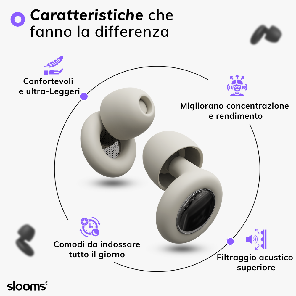 Slooms© | Tappi in silicone innovativi contro il rumore